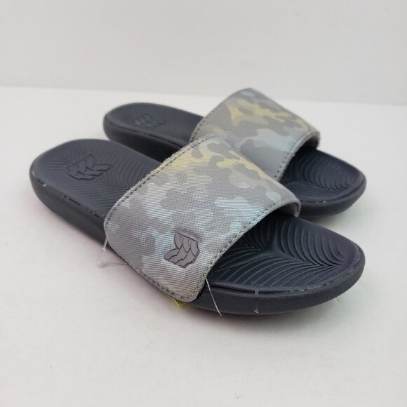 NEW All In Motion Kids Size 1Y Cypress Gray Slip On Slides Sandals - Picture 1 of 10